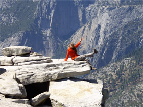 Half Dome Grace and perserverance deliver Monique to the top of Half Dome in Yosemite.